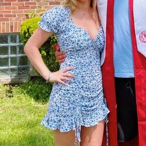 Mini blue dress w adjustable length